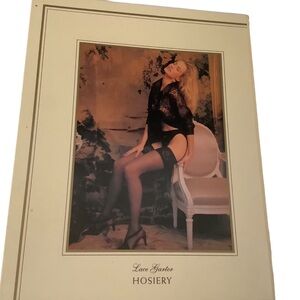 Vintage Victoria’s Secret lace garter belt with thigh high stockings black